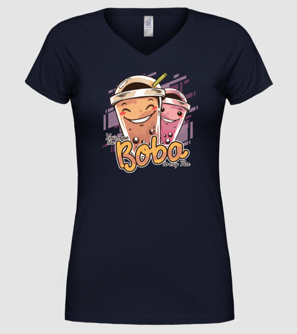 Tu ești Boba pentru ceaiul meu model albastru închis pe tricou