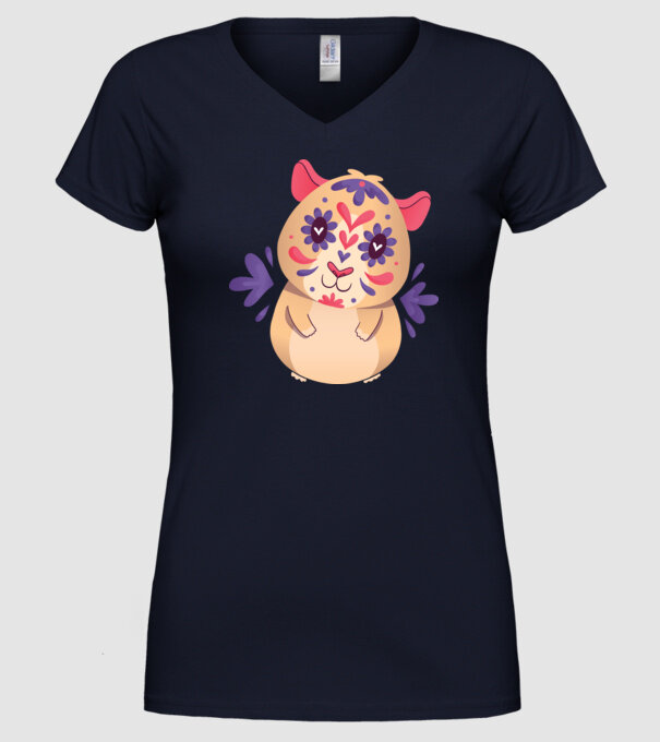 Porcușor de Guineea model albastru închis pe tricou