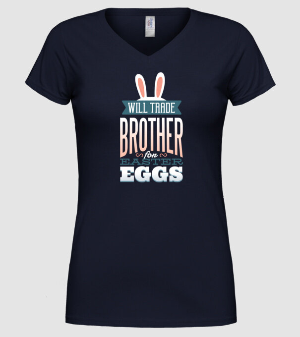 O schimb pe sora mea pe un ou de Paște model albastru închis pe tricou