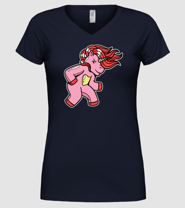 Unicorn model albastru închis pe tricou