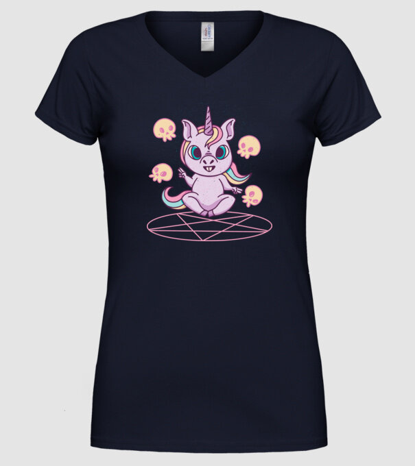 Unicorn invocare model albastru închis pe tricou