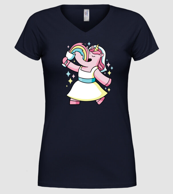 Unicorn Mireasă model albastru închis pe tricou