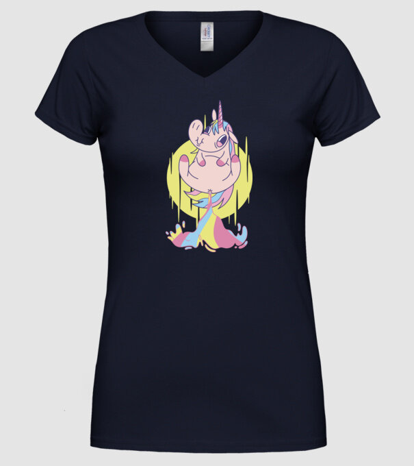 Bășină Unicorn model albastru închis pe tricou