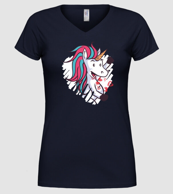 'Dragoste Unicorn pentru Valentine''s Day' model albastru închis pe tricou