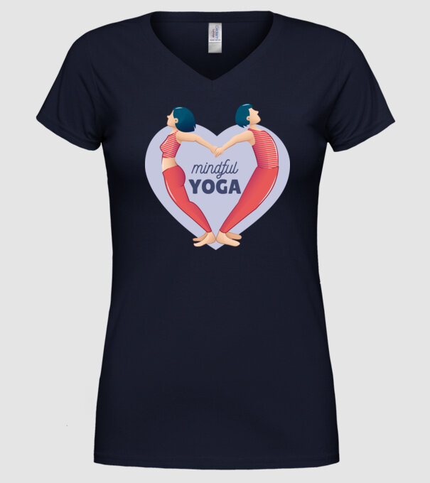 Dragoste Yoga - tricou Yoga model albastru închis pe tricou