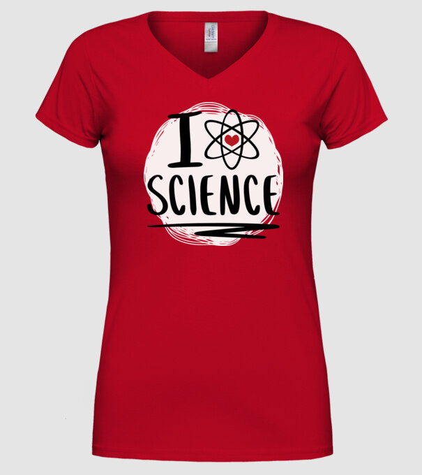 I Love Science știință model roșu pe tricou