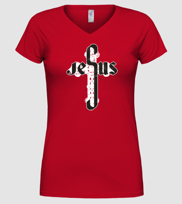 Iisus Cruce model roșu pe tricou