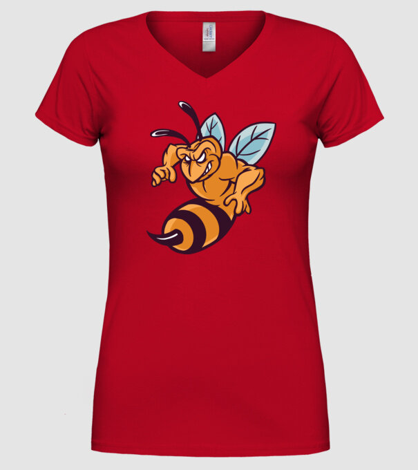 Viespe Supărată model roșu pe tricou