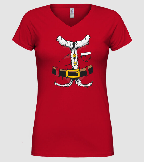 Costum amuzant Moș Crăciun - costum pentru Crăciun model roșu pe tricou