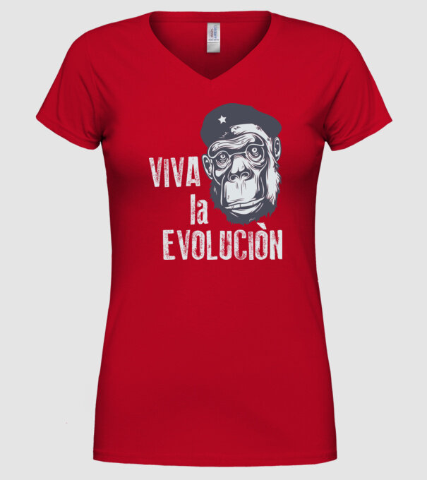 Viva La Evolucion model roșu pe tricou