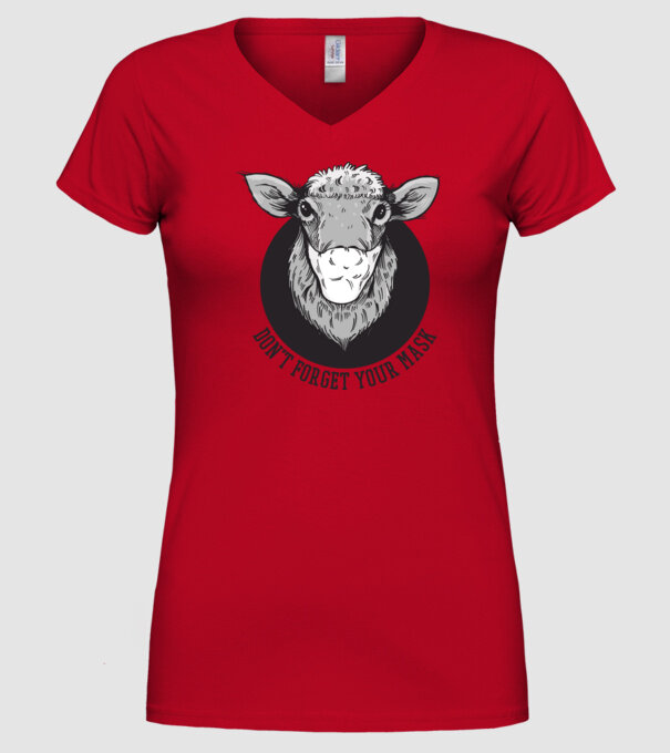 Don't forget your mask model roșu pe tricou