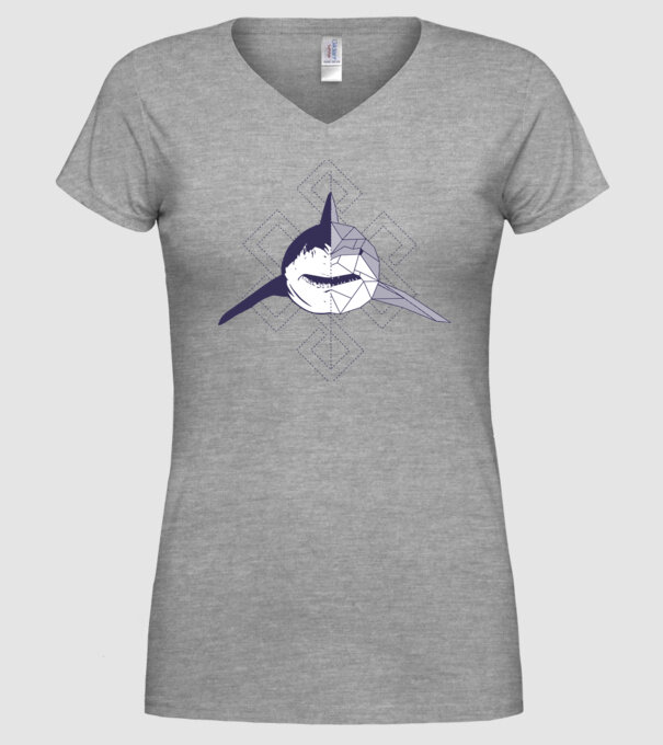 Rechin abstract model gri pe tricou