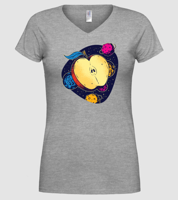 Mere în spațiu model gri pe tricou
