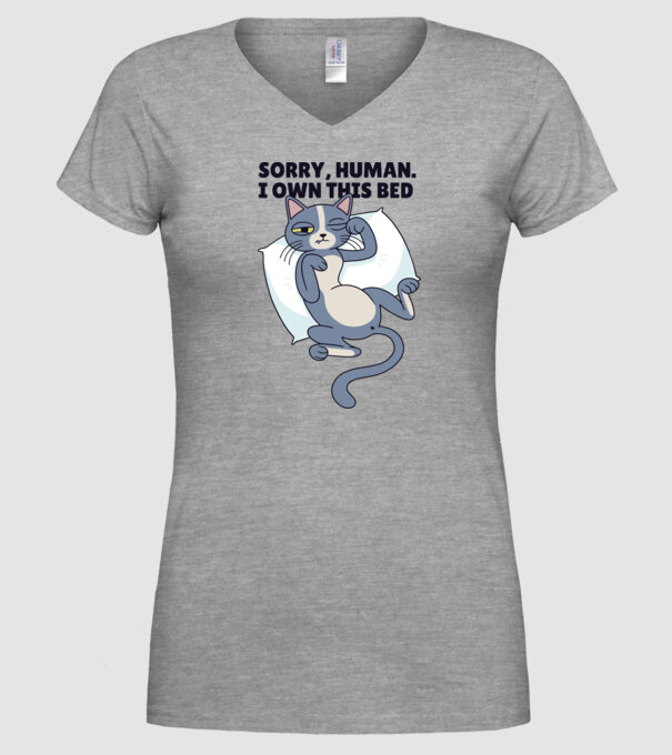 Pisică somnoroasă, Scuze, patul e al meu model gri pe tricou