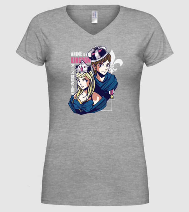 Anime este Regatul meu model gri pe tricou