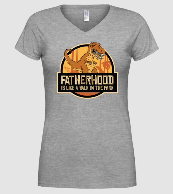 A fi tată - E ca o plimbare în Parcul Dinozaurilor model gri pe tricou