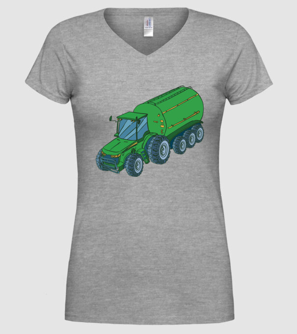 Tractor de recoltare model gri pe tricou