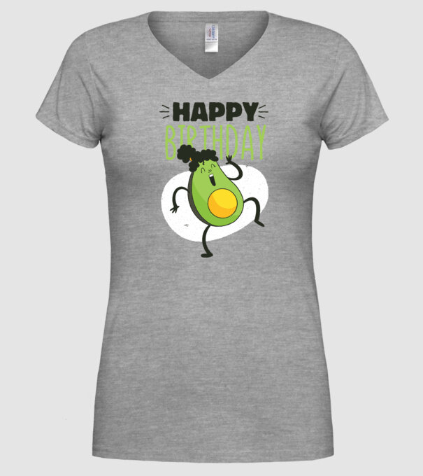 Avocado La mulți ani model gri pe tricou