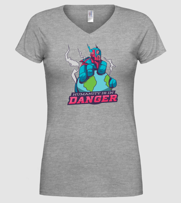 Omenirea în pericol model gri pe tricou