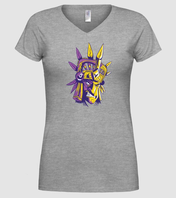 Războinic Aztec model gri pe tricou