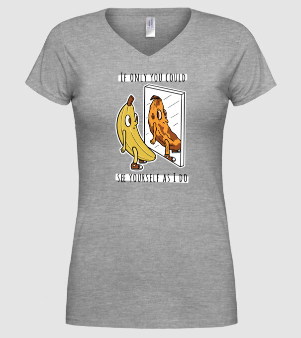 Oglindă Banană model gri pe tricou