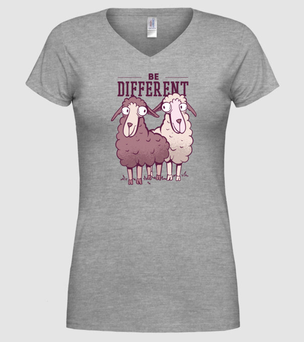 Be different - Fii diferit model gri pe tricou