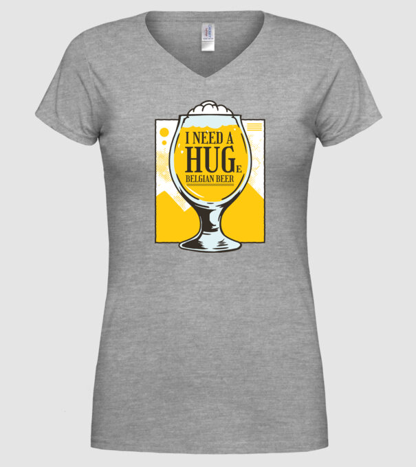 Bere belgiană model gri pe tricou