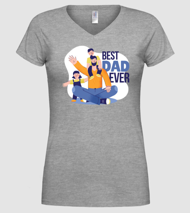 Best Dad ever - Cel mai bun tată model gri pe tricou