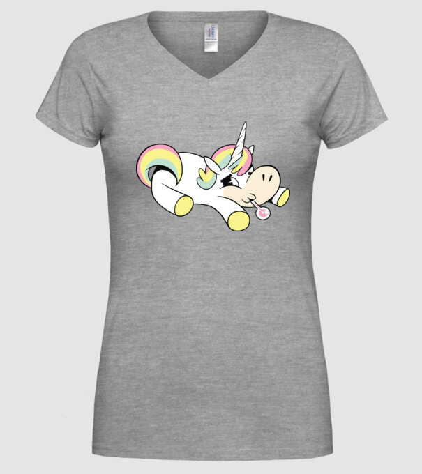Unicorn bolnav model gri pe tricou
