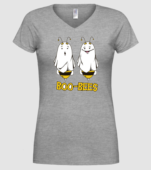 Boo Bees - Albine fantomă Halloween model gri pe tricou