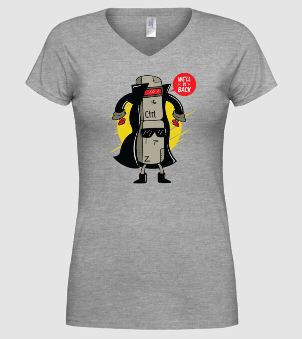 Ctrl Z Terminator Parodie model gri pe tricou