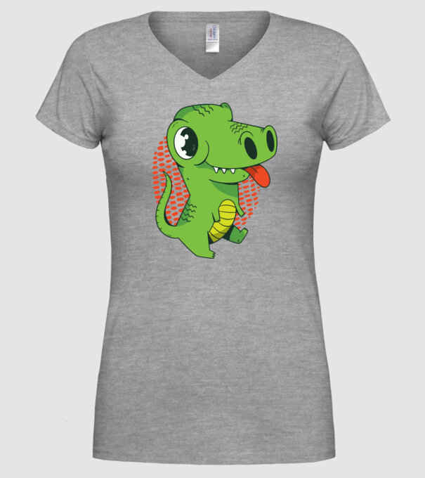 Dinozaur drăguț model gri pe tricou