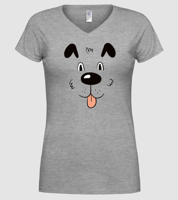 Cap Câine drăguț model gri pe tricou