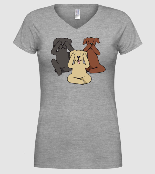 Câini drăguți model gri pe tricou