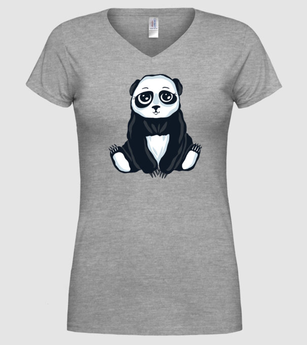 Panda drăguț model gri pe tricou