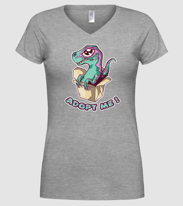 Raptor drăguț model gri pe tricou