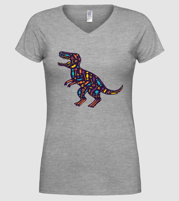 Dino bomboane model gri pe tricou