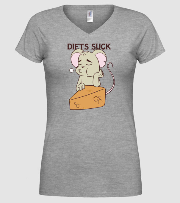 Șoricel diet model gri pe tricou