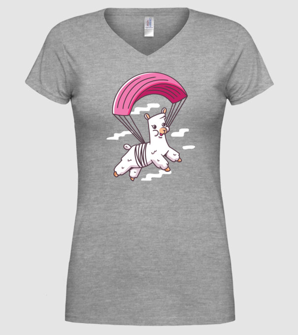 Alpaca parașutist model gri pe tricou