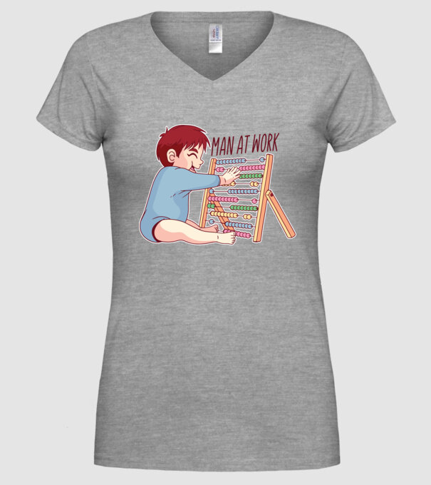 Bărbat la lucru tricou amuzant model gri pe tricou