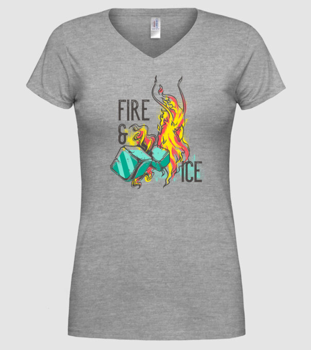 Fire and Ice model gri pe tricou