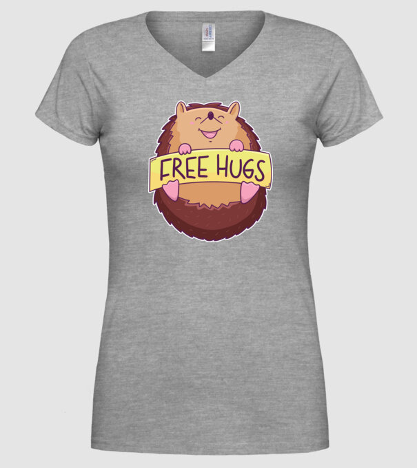 Free Hugs Arici model gri pe tricou