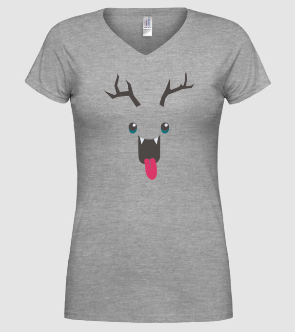 Funny Deer model gri pe tricou