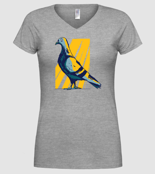 Porumbel model gri pe tricou