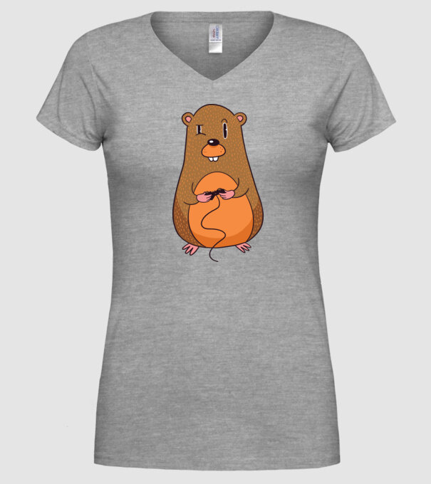 Hamster Gamer model gri pe tricou