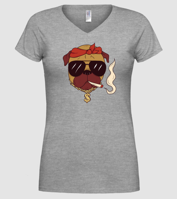 Rapper Gangster Mops model gri pe tricou