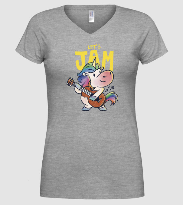Unicorn cu chitara model gri pe tricou