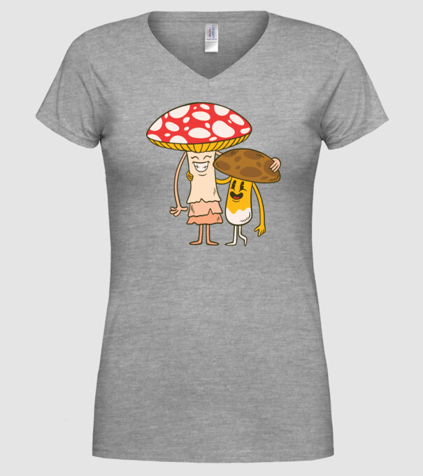 Familie Ciuperci model gri pe tricou