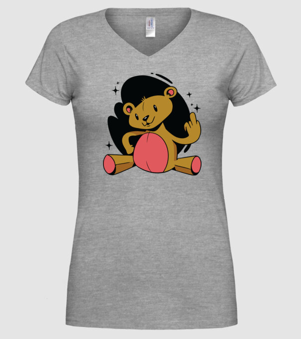 Ursuleț Teddy hain model gri pe tricou