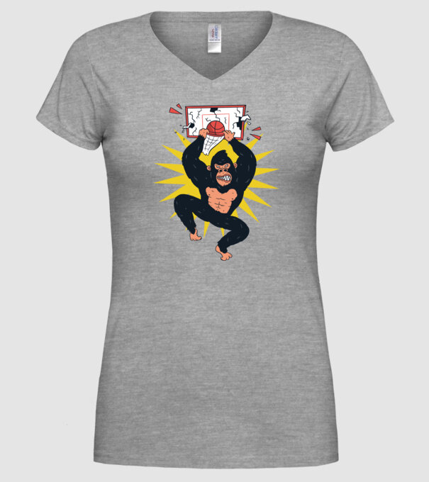 Gorilă baschet model gri pe tricou